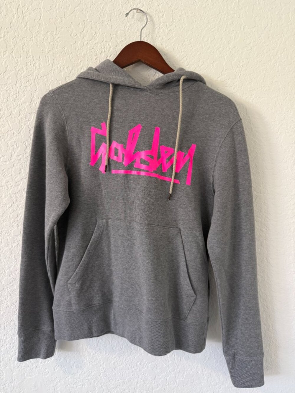 Golden Goose Pullover Hoodie- S- heathered gray/hot neon pink- MSRP $490 - Picture 9 of 12